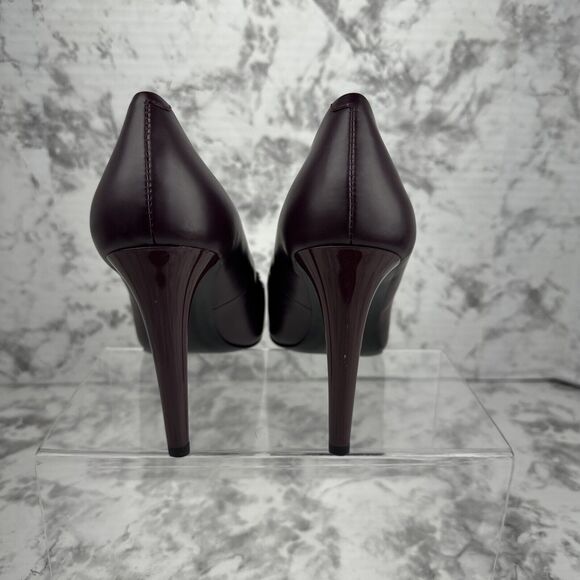 KENZO Womens LOVE Pump Heels Size 38 / 7.5 Deep Wine Maroon Black Love - Picture 6 of 8